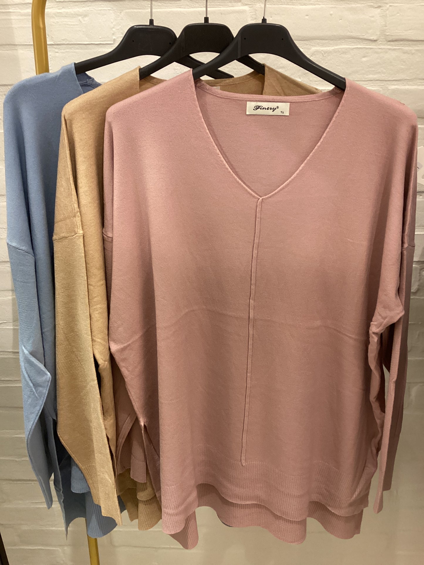 Plain V Soft Knit Top