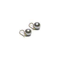 CHALK UK Ltd - Cambridge Pull Through Ball Earrings | Grey Pearl
