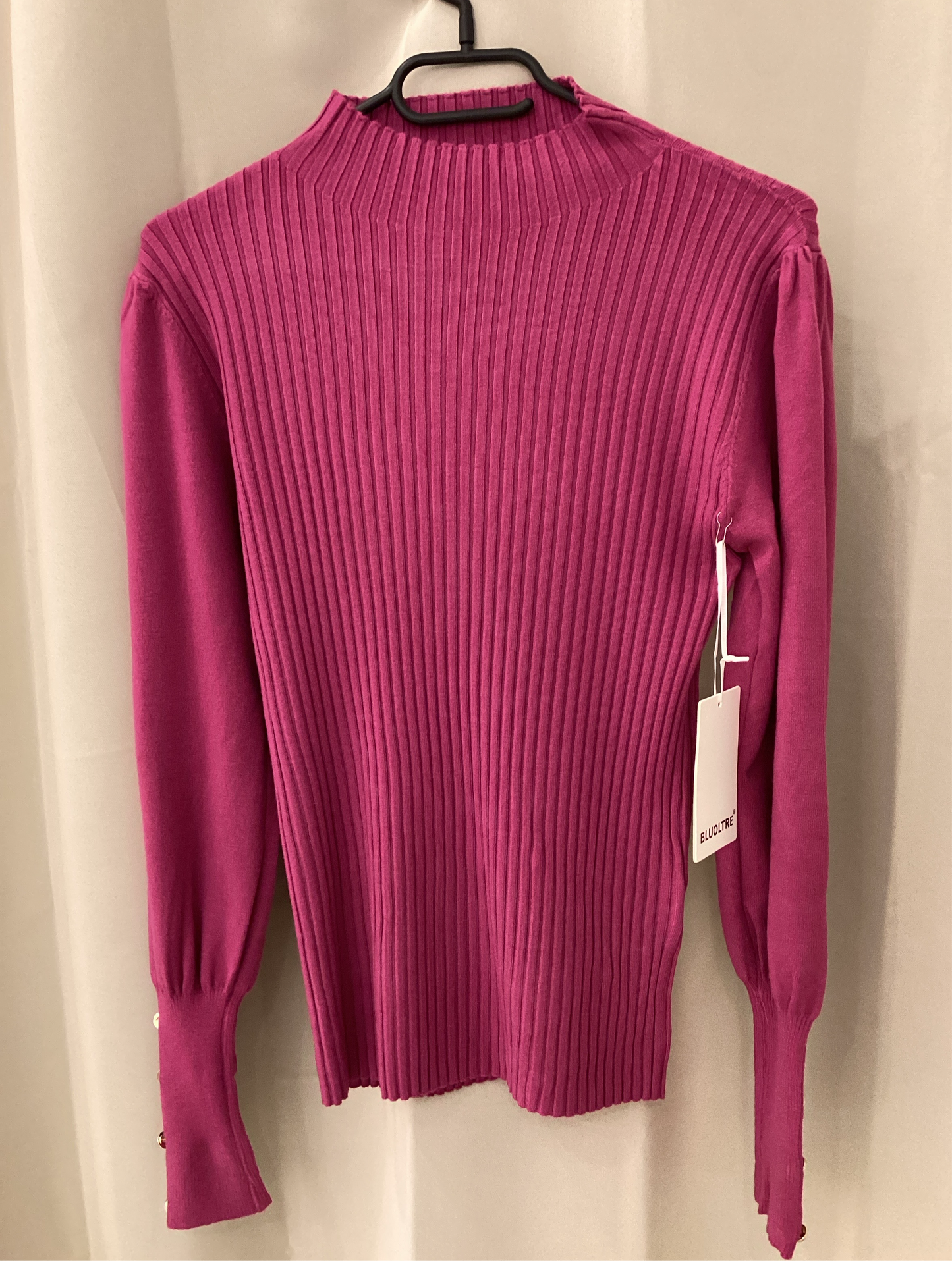 Ribbed Pearl Cuff knit Jumper