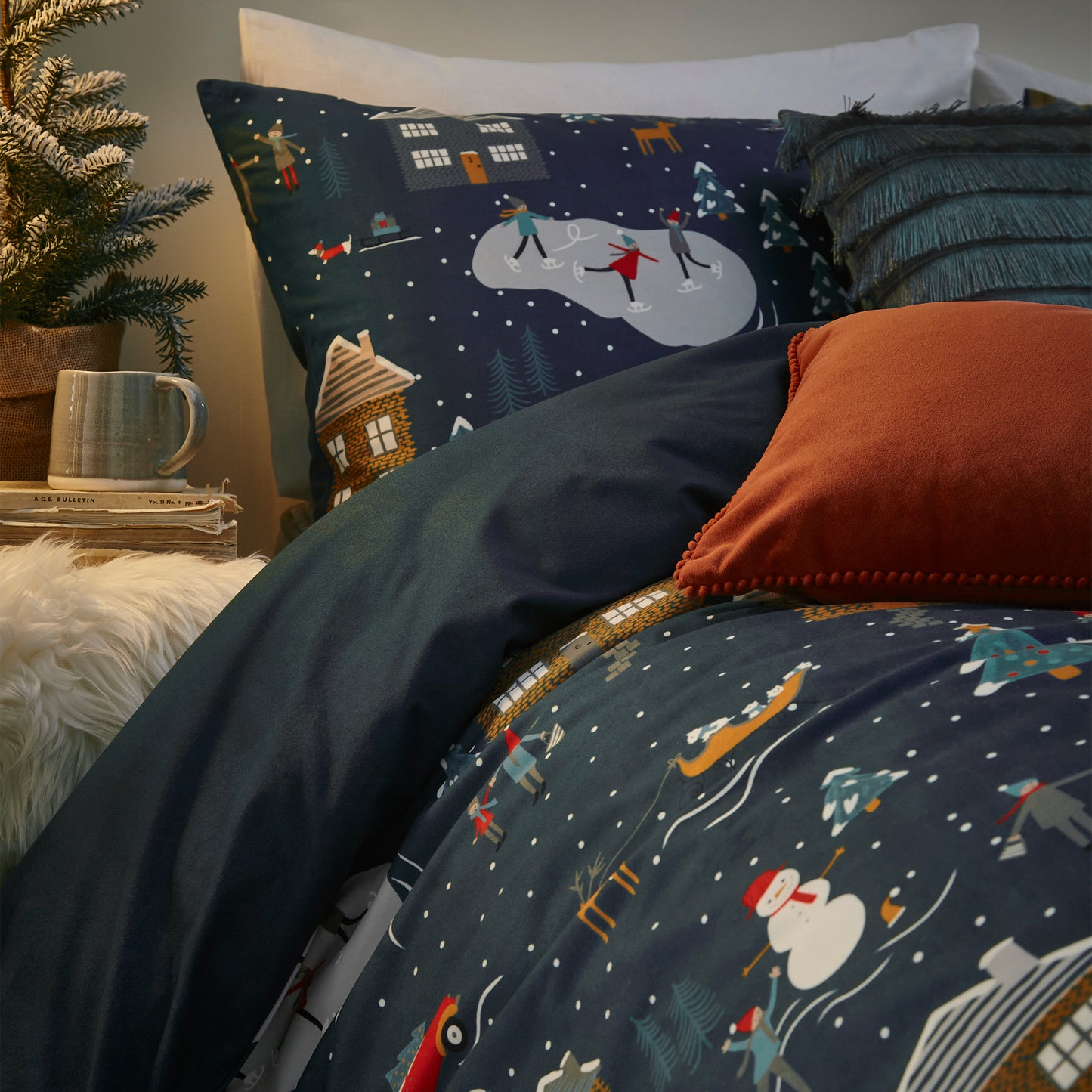 Winter Pines Sb Duvet Set Pine Navy