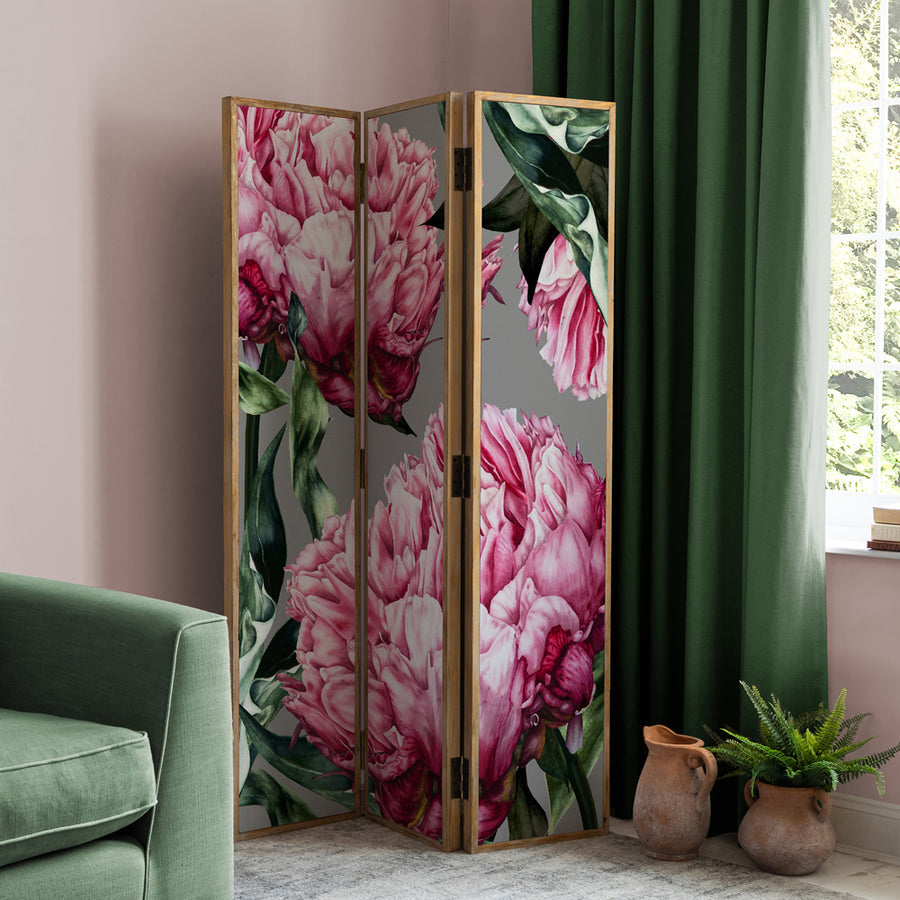 Sennen Solid Wood Room Divider Fuchsia