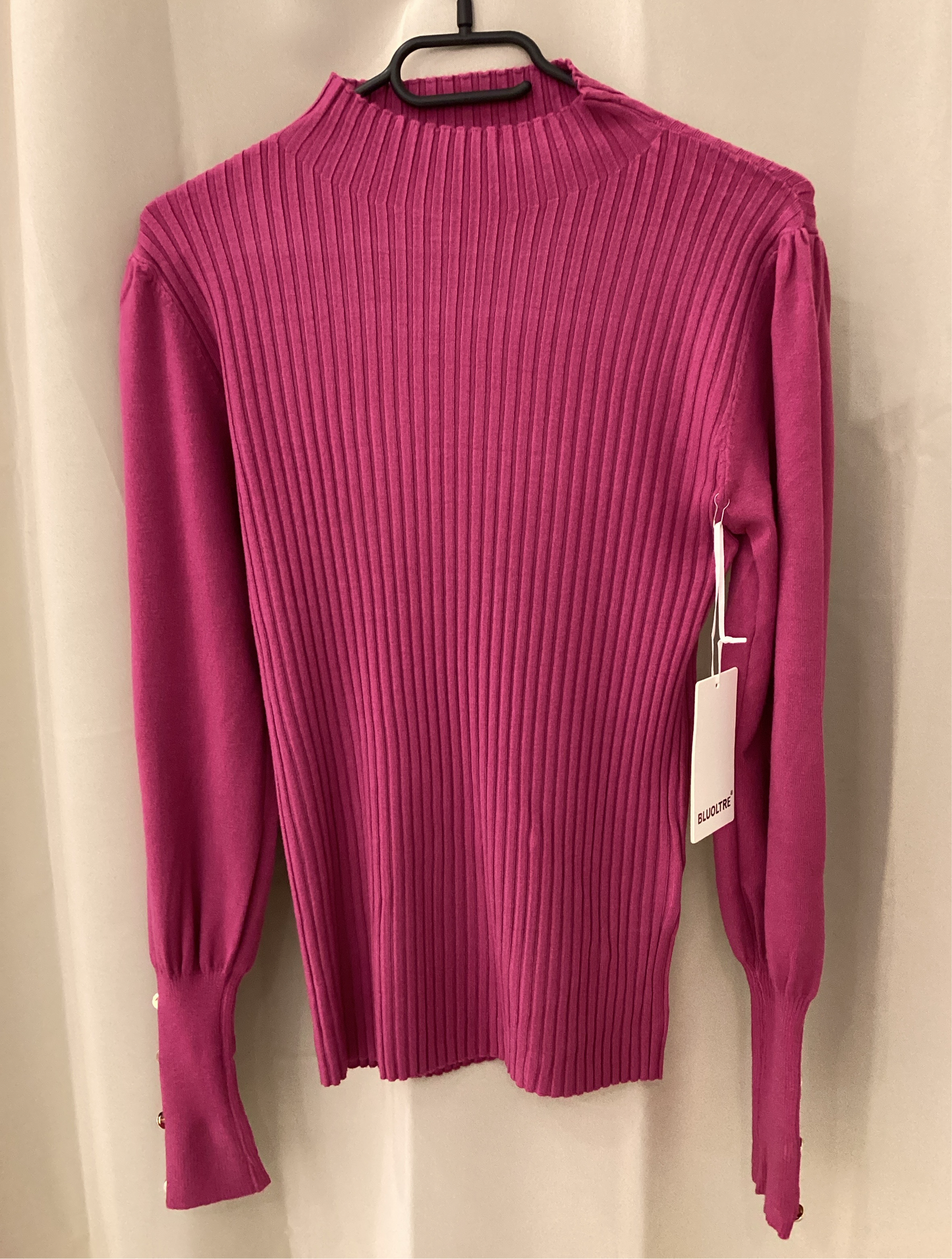 Ribbed Pearl Cuff knit Jumper