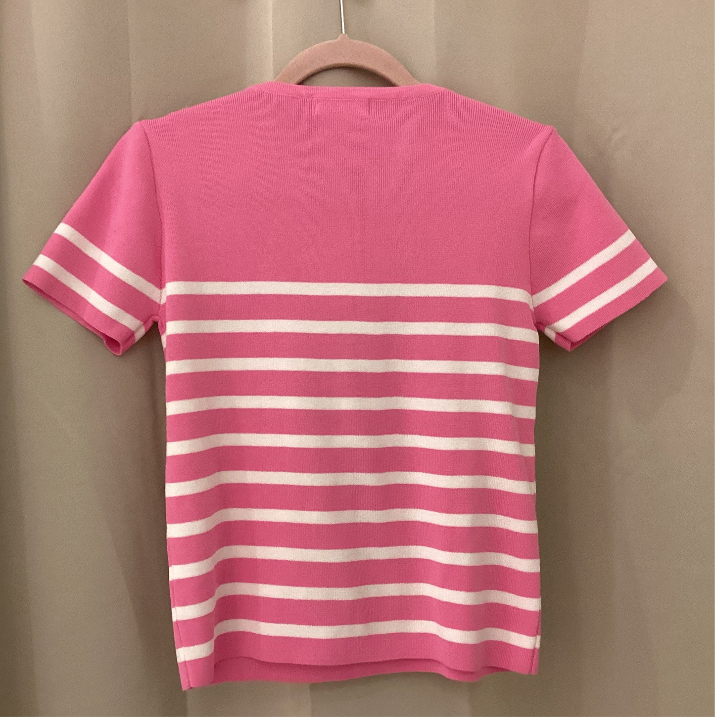 Soft knit - Gold Button Stripe Top