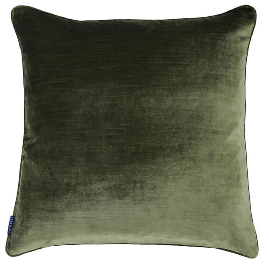 Luxe Velvet Piped Cushion Olive