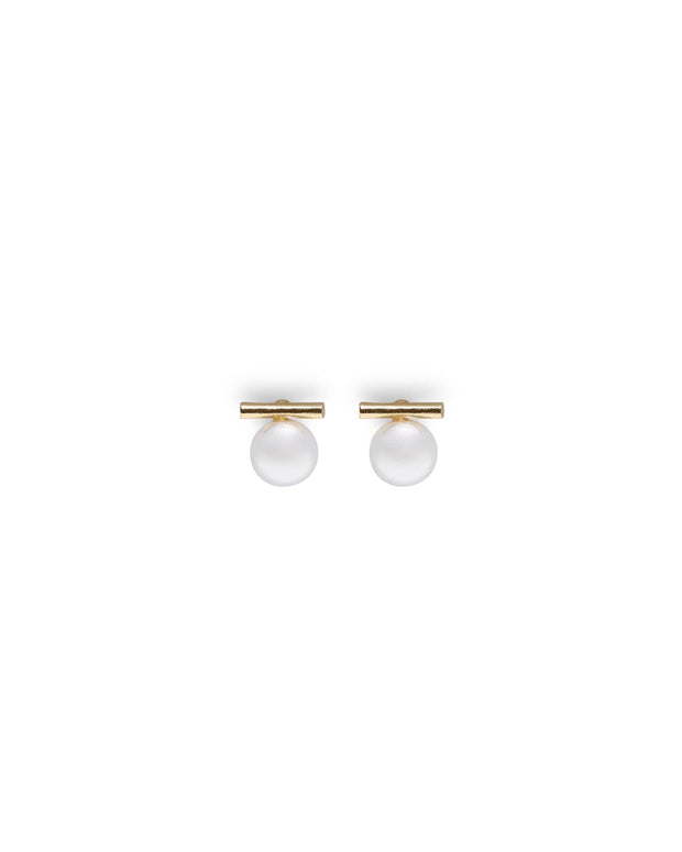 CHALK UK Ltd - Bristol Ball & T Earrings | Pearl