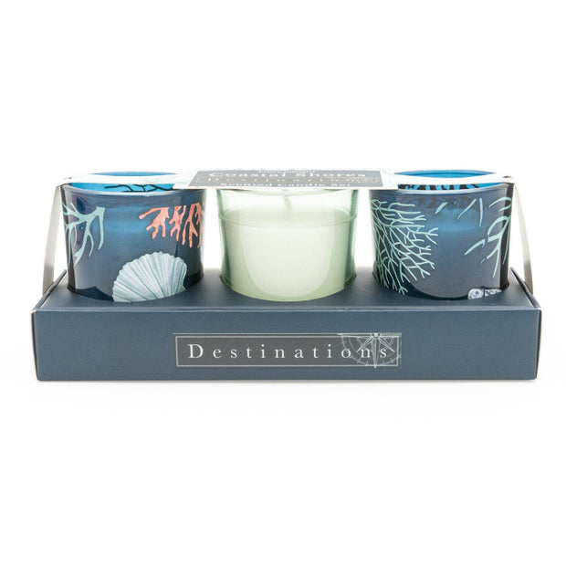 Coastal Shores – Set of 3 Mini Votive Candles (Sea Salt Scent)