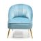 Powder Blue Cocktail Chair with Gold Legs