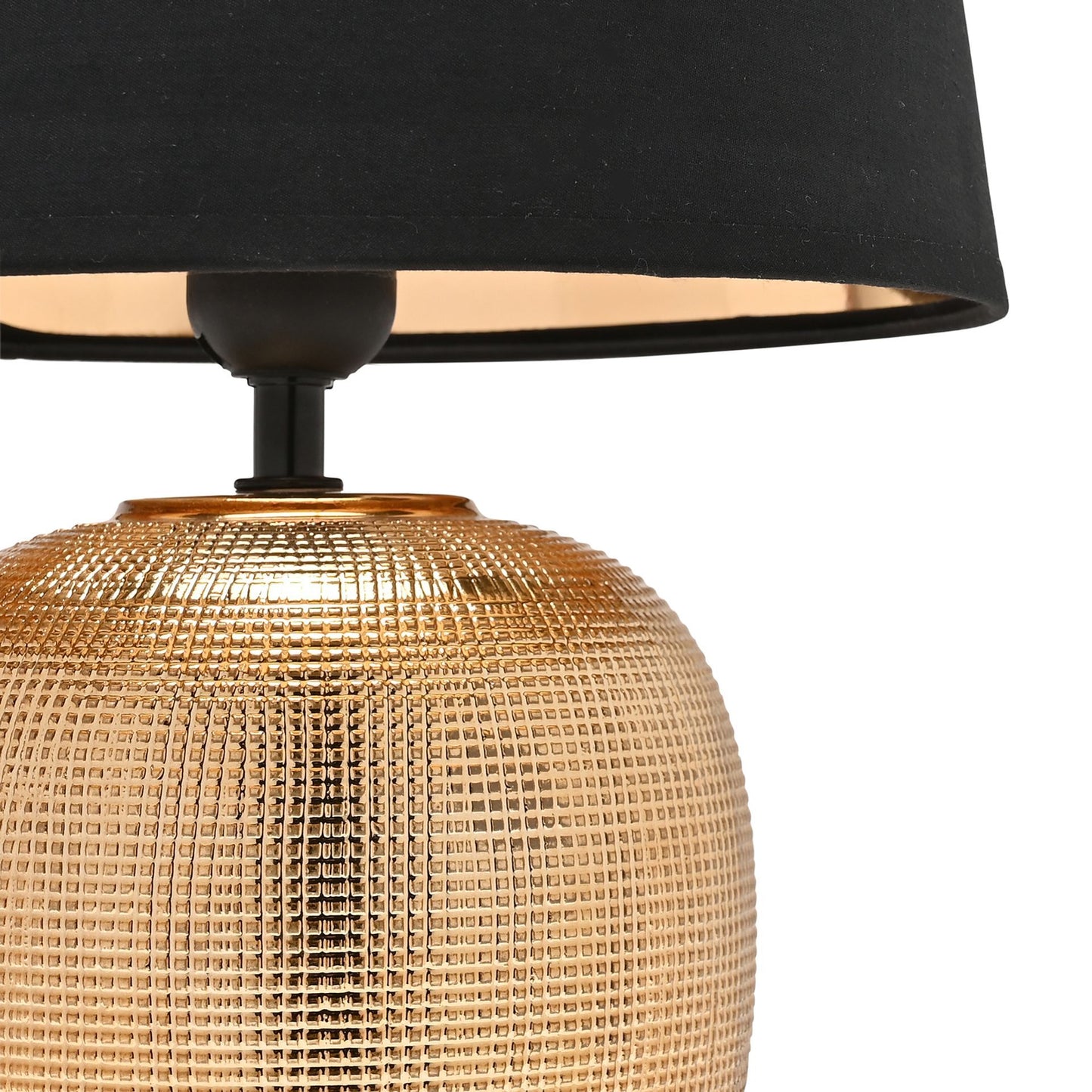 Hestia Gold & Black Textured Lamp - 39cm